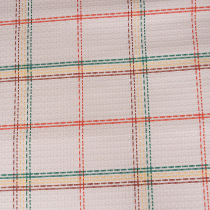 Eclectic Geo Mosaic Plaid Woven 100% Cotton Rust Duvet Cover with Pillow Case