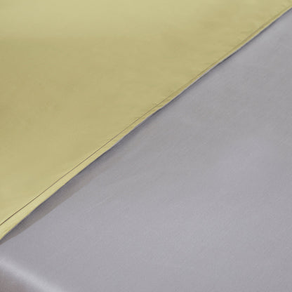 Hannah Percale 100% Cotton Reversible Easy Care Wild Dove/Silk Green Duvet Cover with Pillow Case