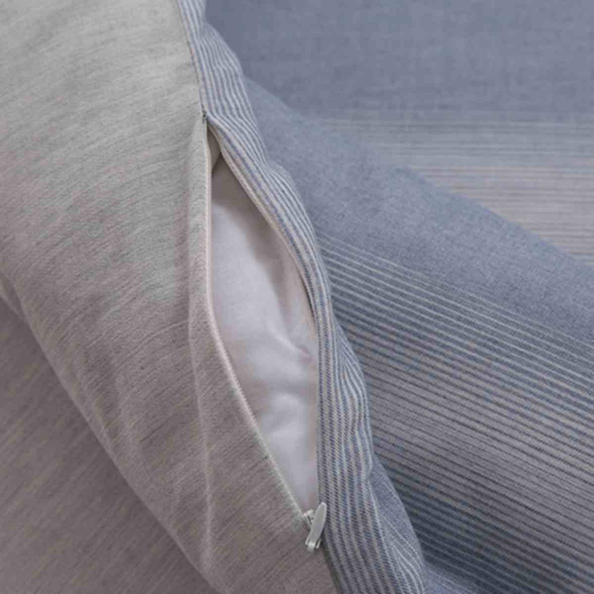 Rhythmic Stripe Reversible Made With Egyptian Cotton Ultra Soft Classic Blue/Grey Marble Duvet Cover with Pillow Case