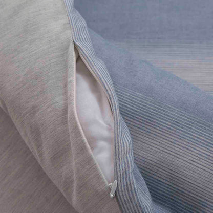 Rhythmic Stripe Reversible Made With Egyptian Cotton Ultra Soft Classic Blue/Grey Marble Duvet Cover with Pillow Case