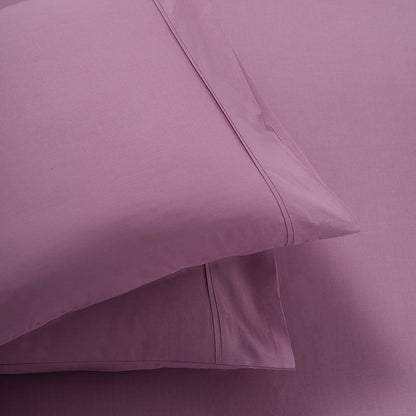 Eden Crisp & Light Weight 100% Cotton Solid Purple Fitted Sheet