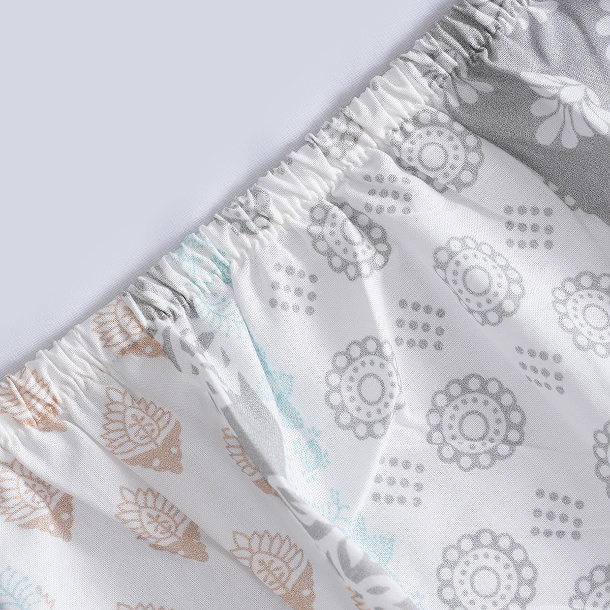 Hermosa Sensory Bloom Lennon 100% Cotton Printed Fitted Sheet with Pillow Case Yellow