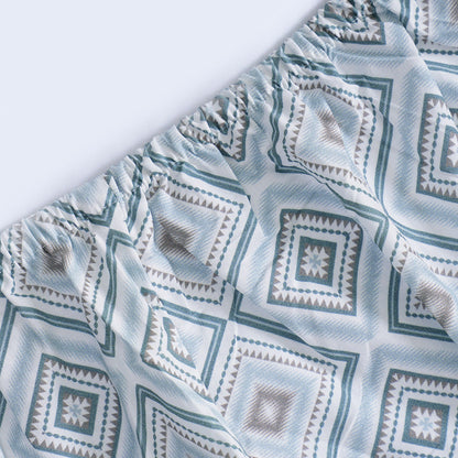 Hermosa Sensory Bloom Jude 100% Cotton Printed Fitted Sheet with Pillow Case Blue