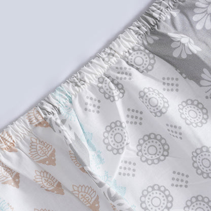 Hermosa Sensory Bloom Lennon 100% Cotton Printed Fitted Sheet with Pillow Case Blue