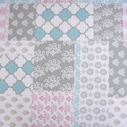 Hermosa Sensory Bloom Lennon 100% Cotton Printed Fitted Sheet with Pillow Case Blue