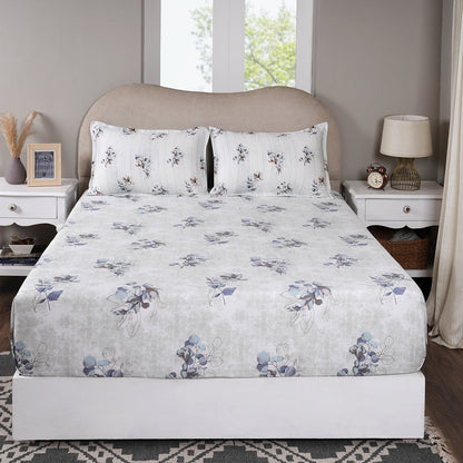 Sensory Bloom Everbloom 100% Cotton Blue Fitted Sheet with Pillow Case