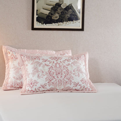 Tranquil Essence Napery Classic Quilted Peach 2 PC Pillow Sham Set