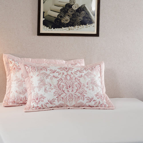 Tranquil Essence Napery Classic Quilted Peach 2 PC Pillow Sham Set