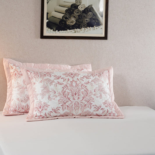 Tranquil Essence Napery Classic Quilted Peach 2 PC Pillow Sham Set