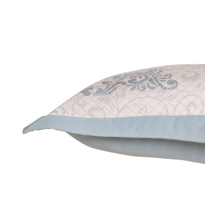 Classical Ornate Seamless Scroll Pillow Sham Set Aqua
