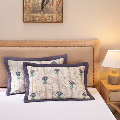 Nouveau Tradition Water Lily Blue Pillow Sham Set