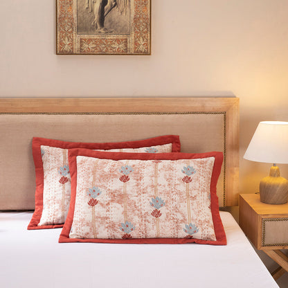 Nouveau Tradition Water Lily Red Pillow Sham Set