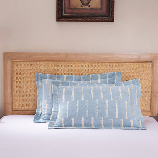 Exotic Heritage Ruler Dot Turquoise 2 PC Pillow Sham Set