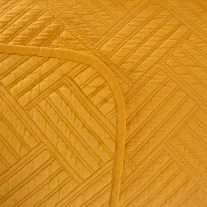 Eliott Summer AC Quilt/Quilted Bed Cover/Comforter Mustard
