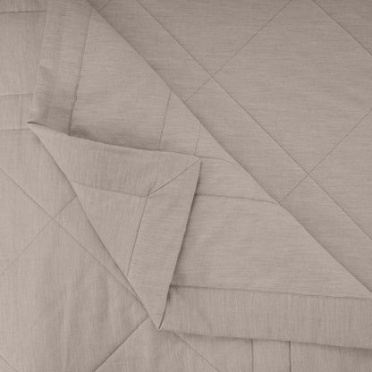 Emmie 100% Natural Cotton Filling Light Weight Winter Quilt / Quilted Bed Cover Beige