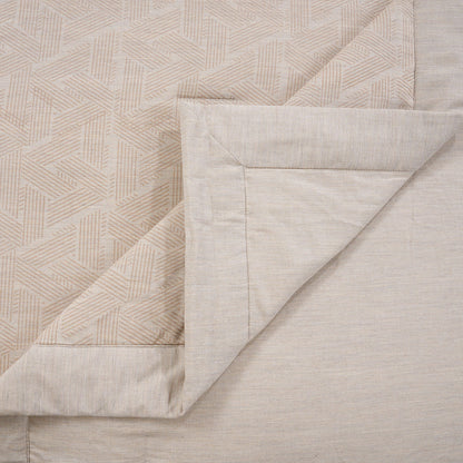 Inner City 100% Natural Cotton Filling Light Weight Winter Quilt / Quilted Bed Cover Beige