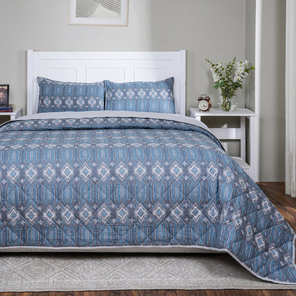 Hermosa Sensory Bloom Gareth Quilt Blue