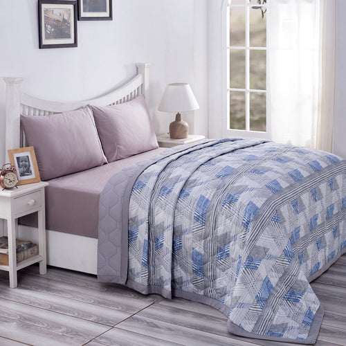 PBS Nomad Scuplt Maximus Summer AC Quilt/Quilted Bed Cover/Comforter Blue